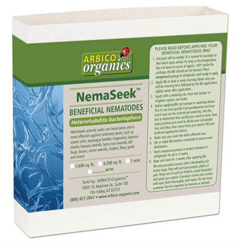 A box containing NemaSeek Hb Beneficial Nematodes.