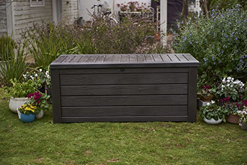 Lockable Outdoor Cushion Storage Garden Tools and Pool Toys Gray Outdoor Waterproof Indoor/Outdoor Lockable Storage Container Box and Seat for Patio Furniture 120 Gallon Large Resin Deck Box 