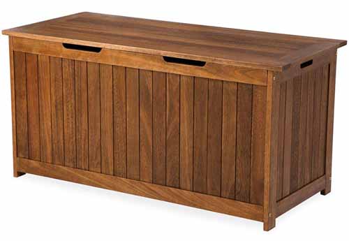 The Lancaster Eucalyptus Storage Box by Plow & Hearth on a white, isolated background.