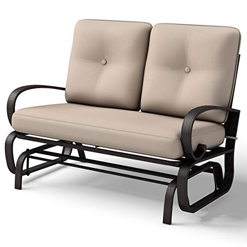 2 Person Patio Furniture 44.5 inch Double Sofa Chair Garden Bench Outdoor 