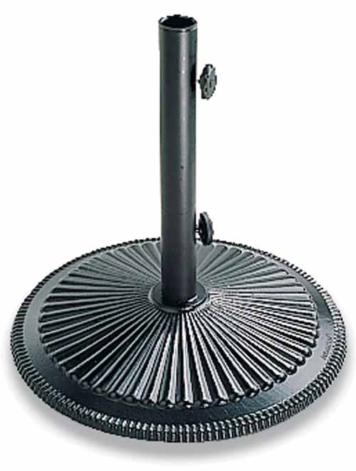 Cast Iron Umbrella Base Stand on a white, isolated background.