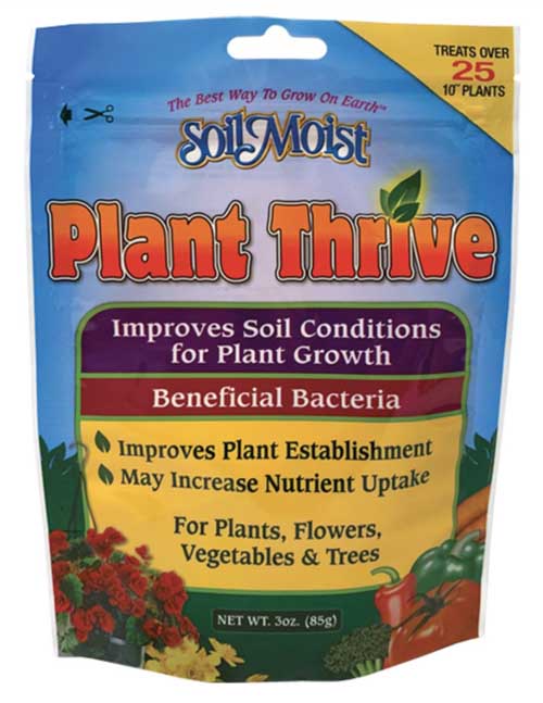 Plant Thrive packaging on a white, isolated background.