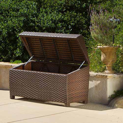 Garden Furniture Protective Quick Open Outdoor Waterproof Durable Storage Box Cover to Protect Large Deck Boxes CALIDAKA Patio Deck Box Cover 