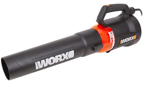 A close up horizontal image of the Worx 800CFM pictured on a white background.