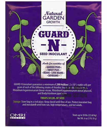 A close up square image of the packaging of Guard'N Seed Inoculant isolated on a white background.