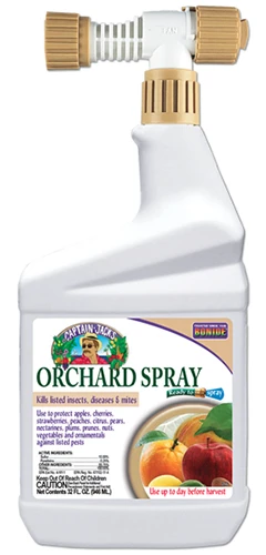 A close up horizontal image of Bonide Orchard Spray isolated on a white background.