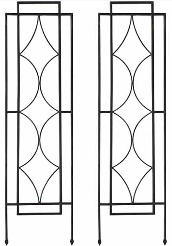 A close up of two Abellas Steel trellises isolated on a white background.