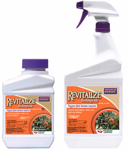 A square photo of two Bonide Revitalize products. The container on the right has a spray attachment.