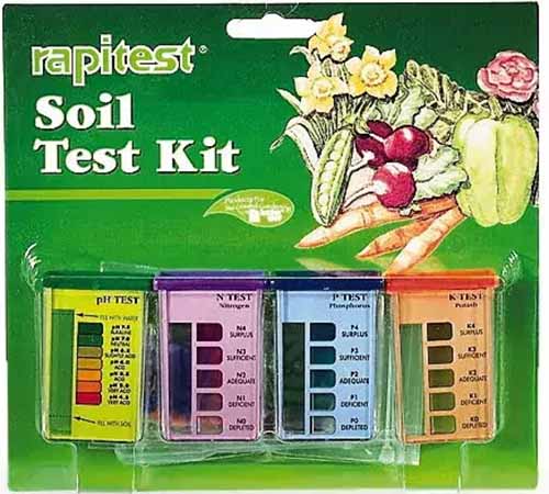 A close up of the packaging of Rapitest Soil Test Kit.