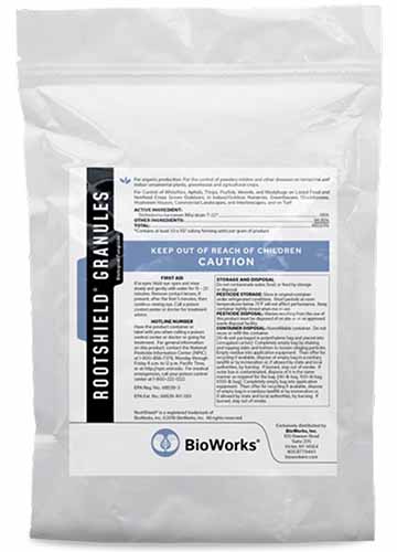 A close up of the packaging of Bioworks Biofungicide isolate on a white background.